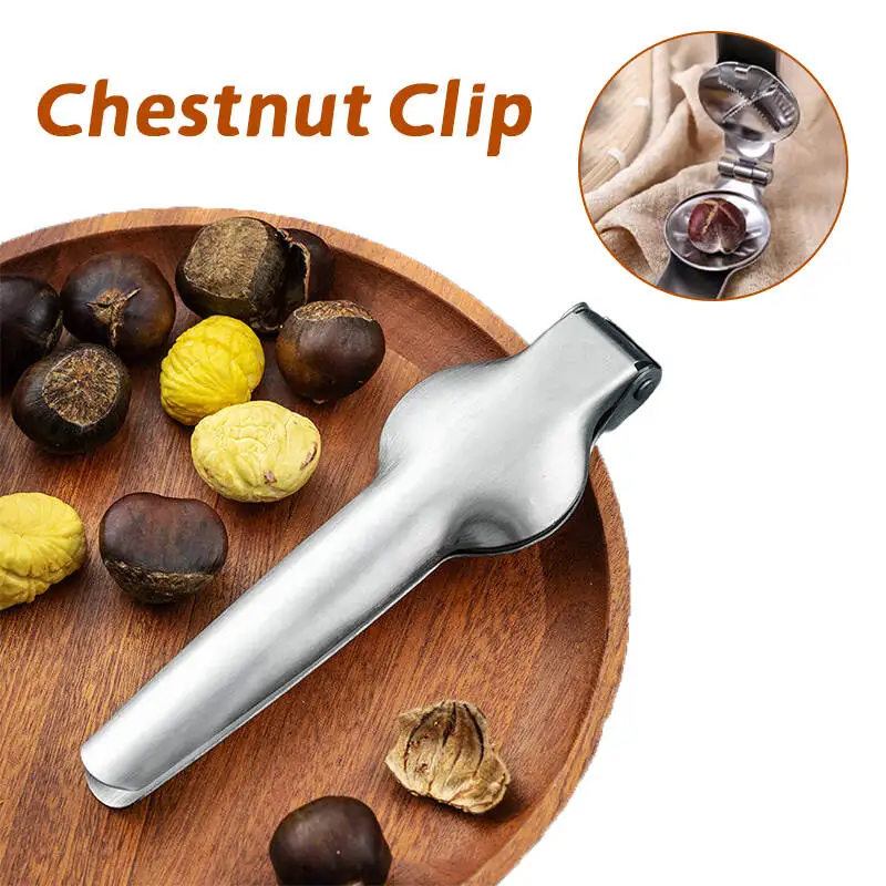 ที่เปิดเปลือกเกาลัดสแตนเลส 2-in-1 เครื่องปอกเปลือกถั่ว เครื่องเปิดเกาลัด ที่ตัดเปลือกเกาลัดแบบเร็ว 1