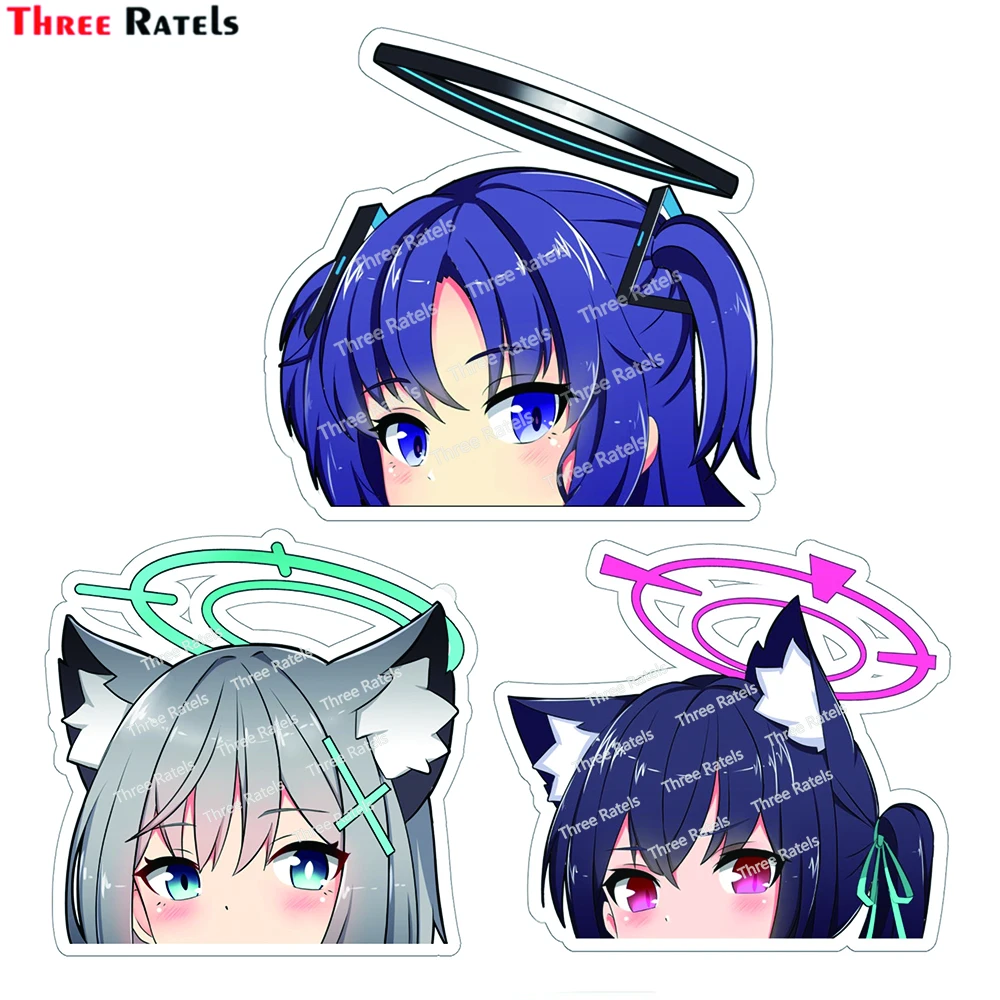 

Three Ratels H344 Blue Archive Shiroko Blue Archive Game Sunaookami Shiroko Archive Peeker Sticker Fan-Made Kiss-Cut Decals
