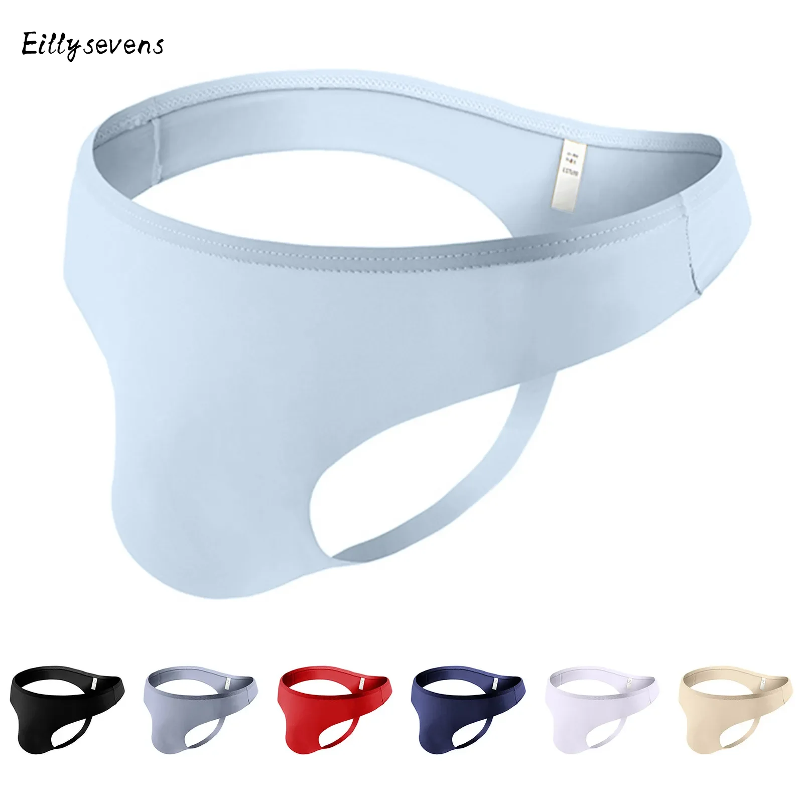 

Low Waisted Thongs Sexy U-Shaped Pouch Thin Breathable Seamless Solid Color G-Strings Underwear Exotic Open Back Thongs