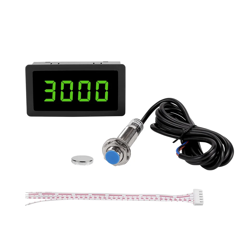 Prox Sensor Tachometer Proximity Sensor AC 110V 220V 4Bit Digital LED Tachometer RPM Speed ...