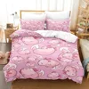 Kawaii Animal Axolotl Bedding Set Bed Cover Adult Kid Bedroom Decor Duvet Cover Pillow Case Set Single Twin Full Queen King Size 5