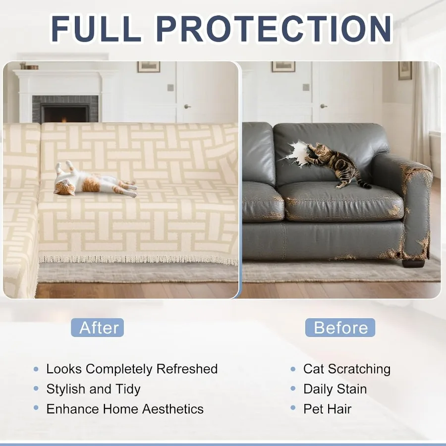 100 Waterproof LShaped Sectional Couch Covers for Large Sectional Sofa with Dog and Pet Friendly Chenille Fabric 2Piece Washabl