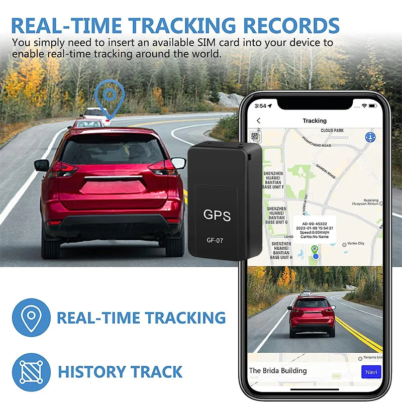 GPS Positioner GF07 Mini Tracking Positioner Rea!time Tracking Remote Vehicle Positioning Mobilerecording Listening Anti Loss