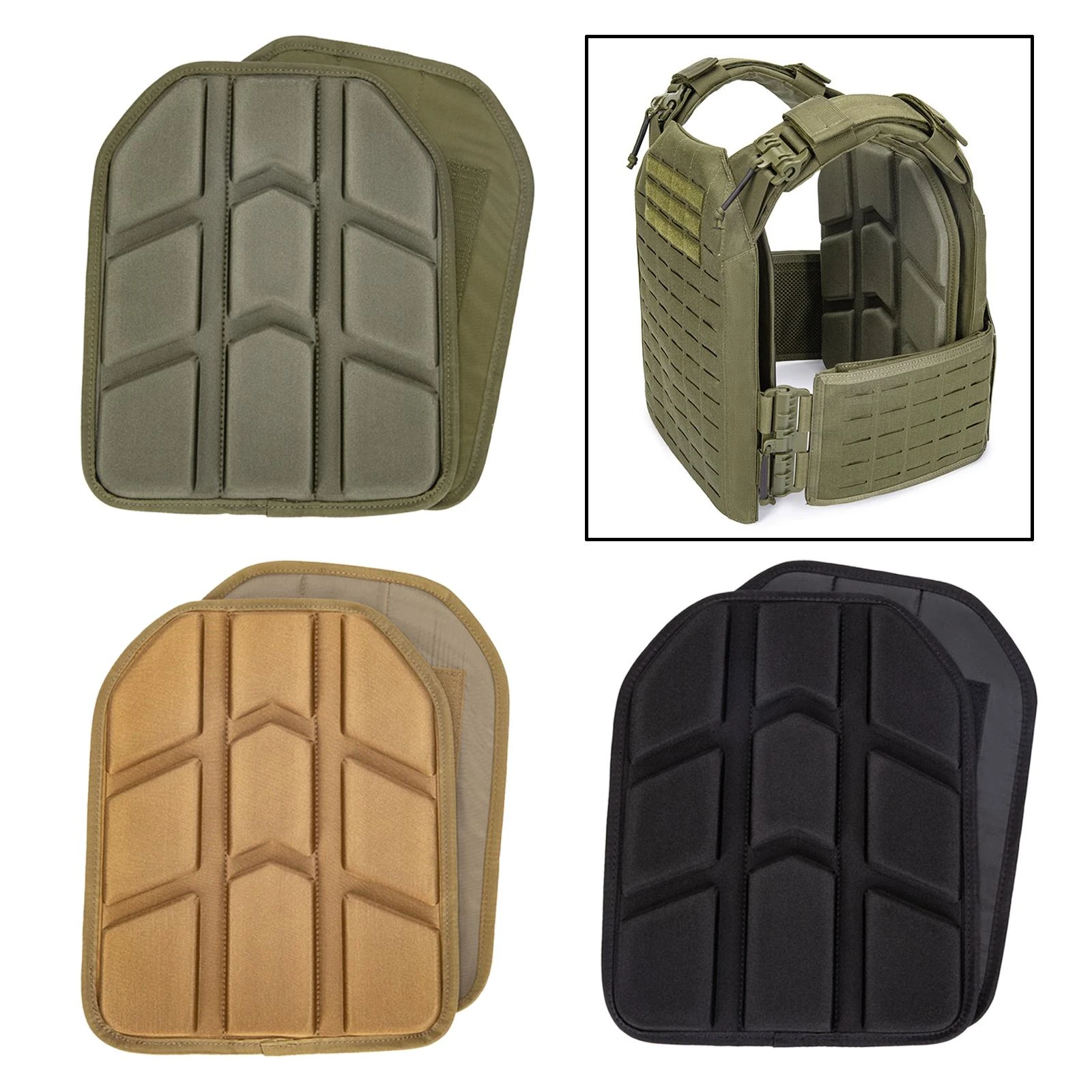 2pcs Shock Plates Breathable Body Carrier Vest Adjustable Sapi Shock Plate Vest Plates For