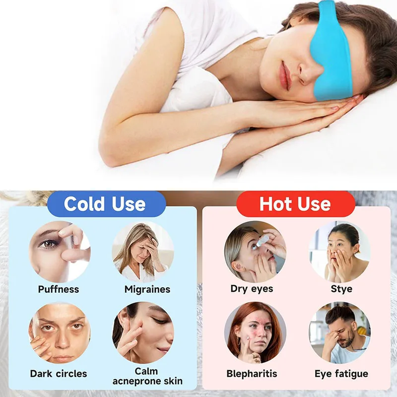 Reusable Cold Hot Eye Mask Ice Gel Pack Compress For After Eyes Surgery Tension Stress Relief Itchy Eyes Dark Circles Adjustable