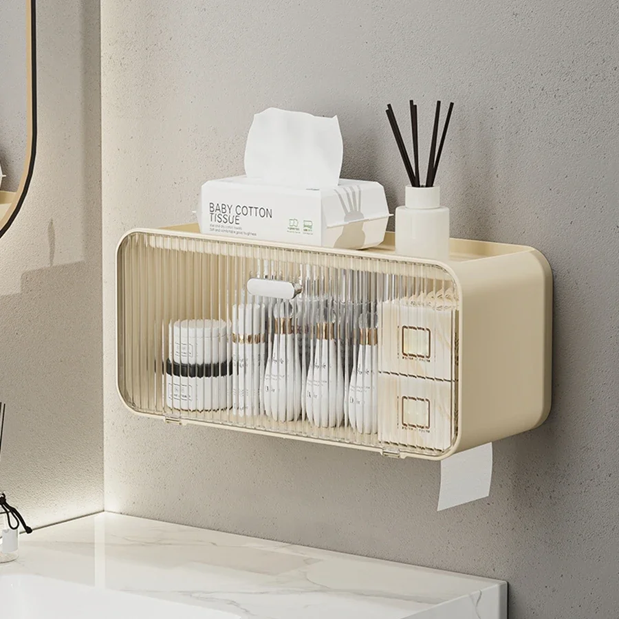 Toilet Shelf with Large Capacity, Multi-functional Wall-mounted Bathroom Storage Box Without Drilling 5