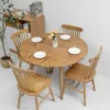 Round Tablecloth Wood Texture Tablecloths Elastic Fitted Home Round Table Cover Waterproof Oil-Proof Reusable Tablecloths 6