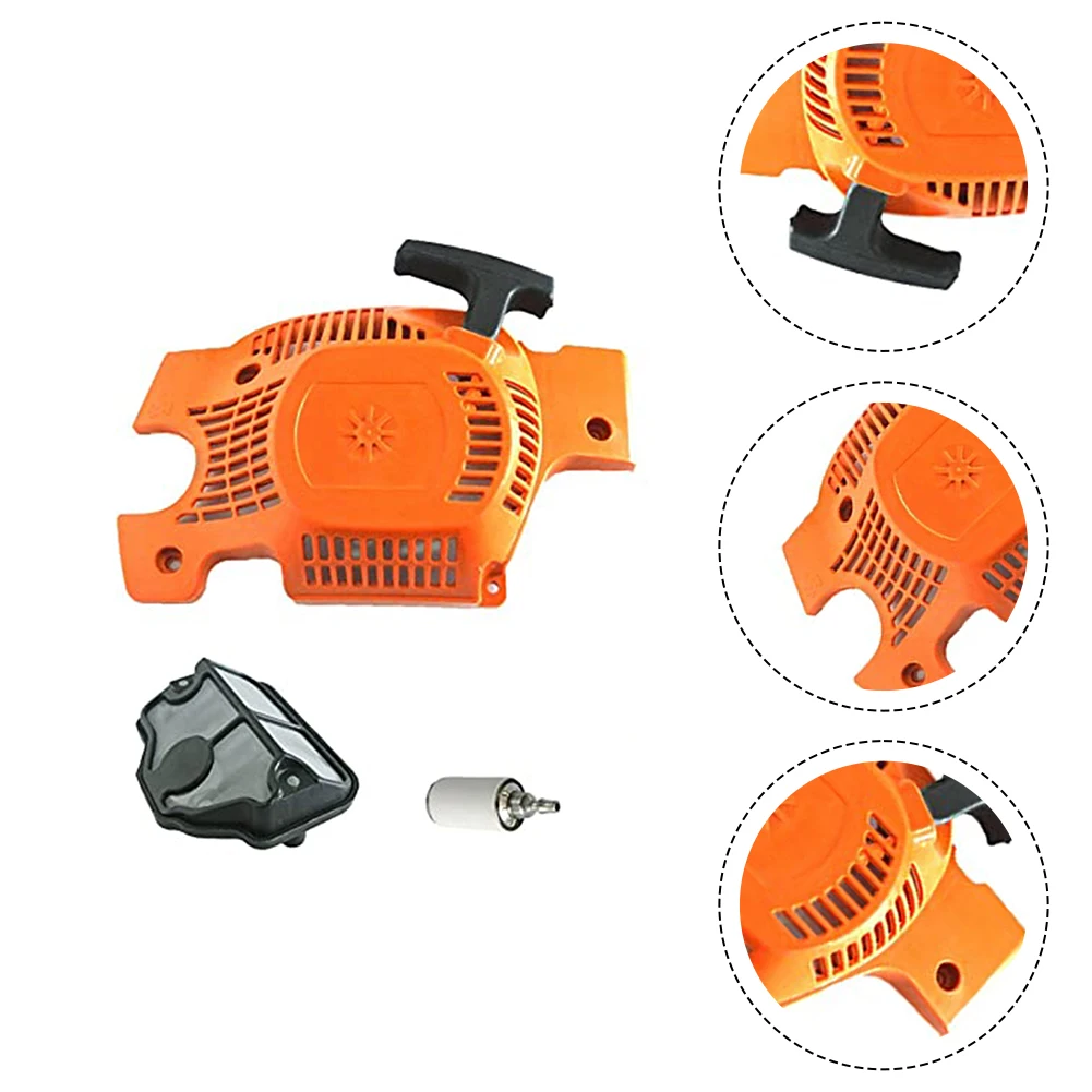 Backlash Pull Starter and Air Fuel Filter Kit Compatible with For HS 36 41 136 137 141 142 for Outdoor Equipment