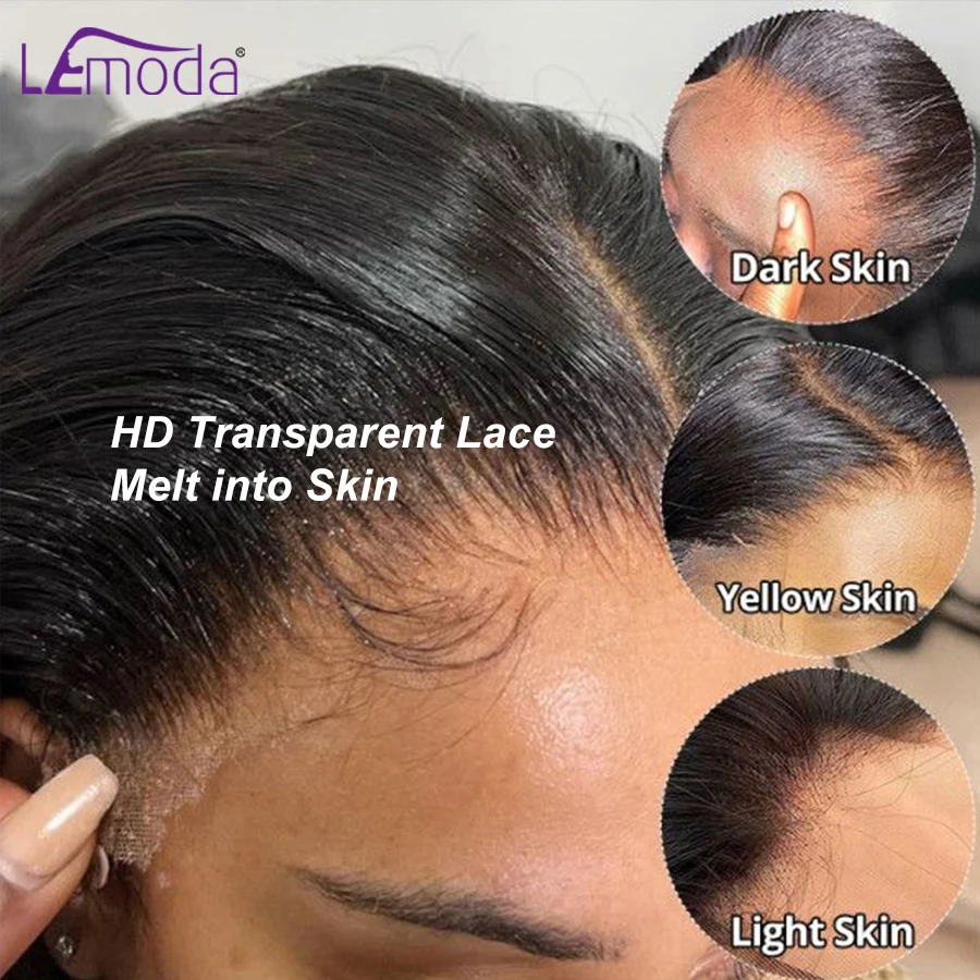 HD Lace Frontal Wig 13x6 13x4 Lace Front Human Hair Wigs Lemoda Remy Wig For Women 34 32 Inch Straight Transparent Lace Wig 3