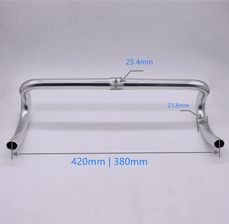 Road Bicycle Handlebar 25.4mm * 380MM 420mm Anode silver polish black Aluminum racing road bike bent bar bicycle handlebar bicycle handlebar grips,bike handlebar tape,bicycle accessories,bicycle handlebar