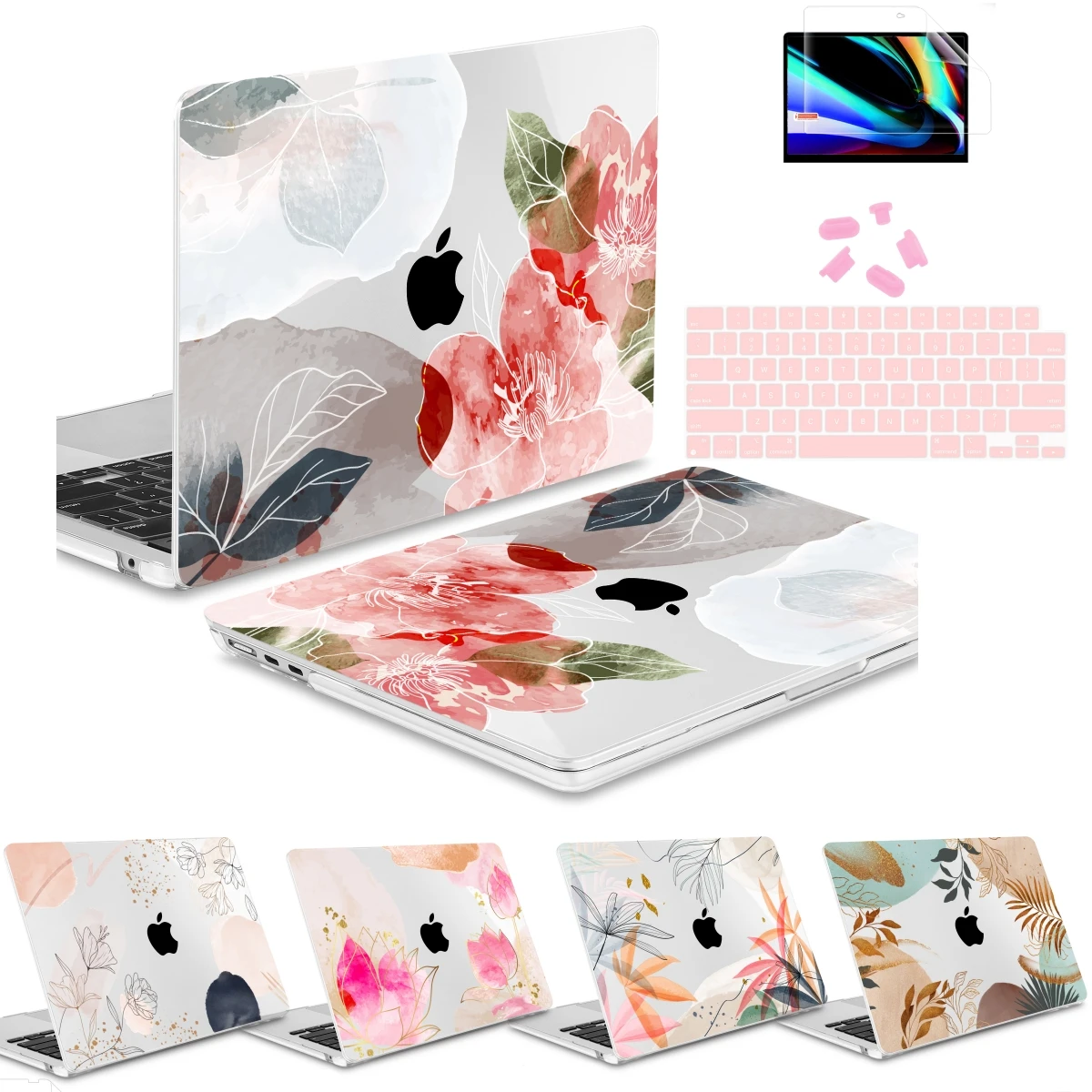Estojo Rígido Flor de Cristal para Macbook m1 m2 Air 13 A2681 A2337 Air15 A2941 2023 Pro Case A2779 A2780 Retina 12in A1534 13.3in