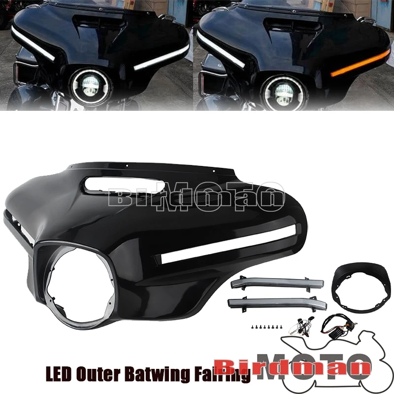 

CVO Style Front Светодиодный Внешняя обтекатель крыла летучая мышь для Electra Glide Street Glide Tri Glide корпус FLH Street Glide ST FLHXST 2014-2024