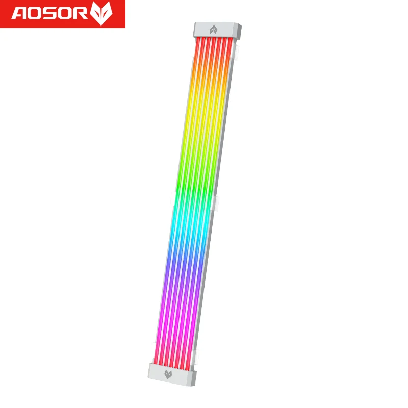 fio argb caso pc led barra luz
