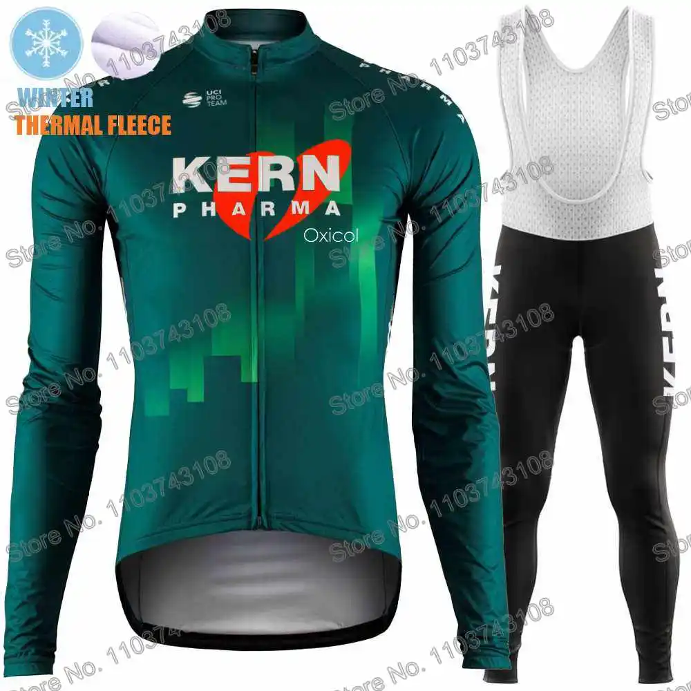 Kern Pharma Cycling Clothing Winter Cycling Jersey Men's Set Autumn Road Bike Shirt Suit MTB Women Bicycle Thermal Jacket