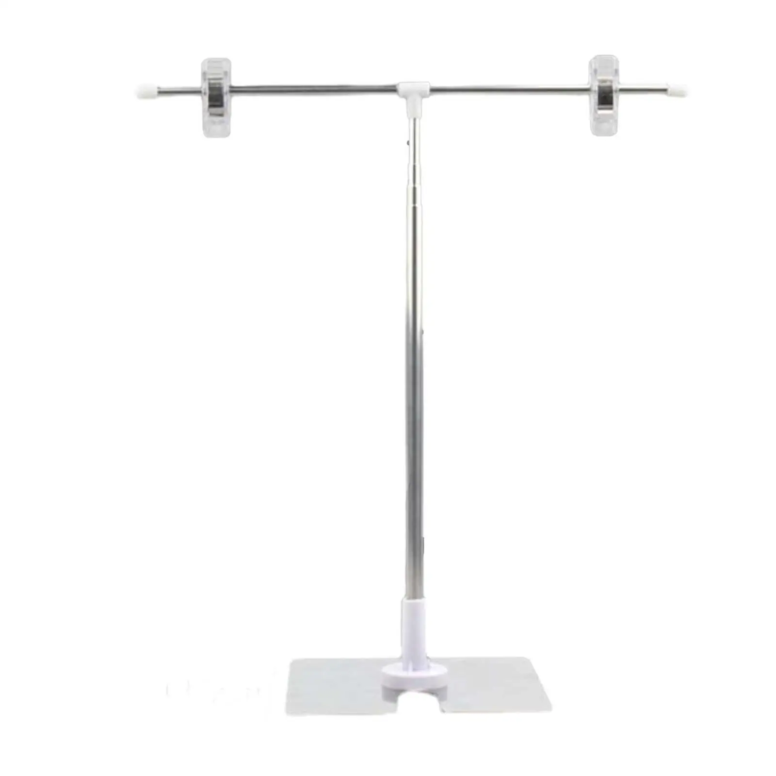 T Sign Adjustable Poster Stand Mobilizable Clips Height 28cm to 93cm Stainless Steel for Desktop Floor Multipurpose Durable