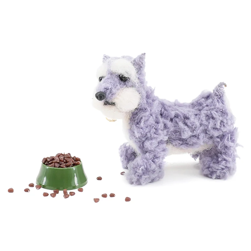 1/12 Dollhouse Miniature Pet Dog Cat Food On Bowl Kitchen Garden Decor Meow Food Bowl Doll House Accessories 2