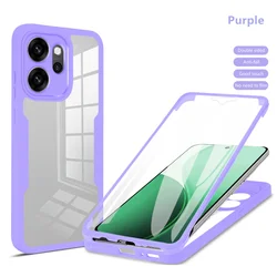 Enhanced Shockproof Full Body Protection Case with Screen Protector Shell for OPPO Reno15 F 5G (Purple)