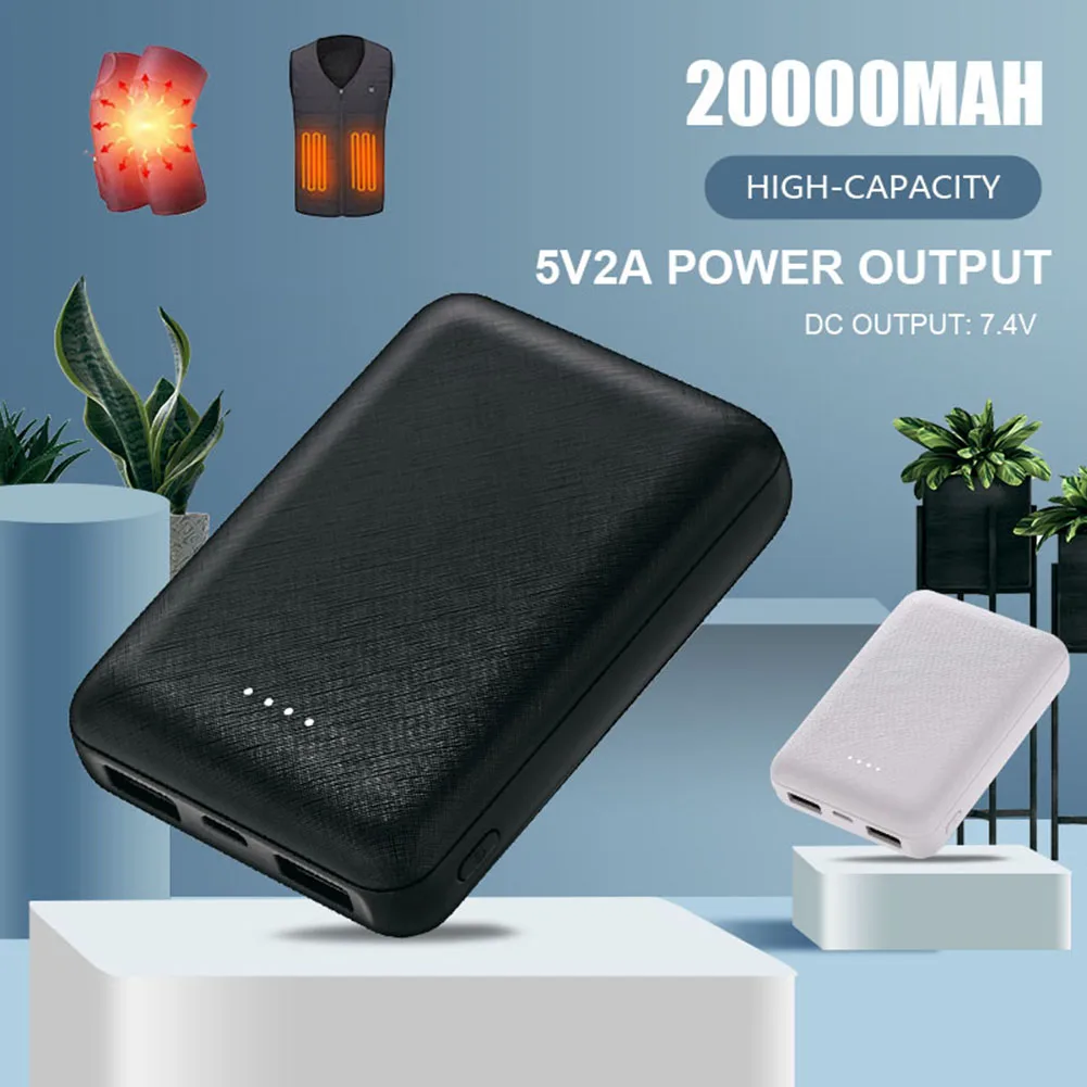 20000mAh power bank Portable USB Charger Fast Charging External Battery Pack Heating Vest Jacket Scarf Socks Glove Equipment
