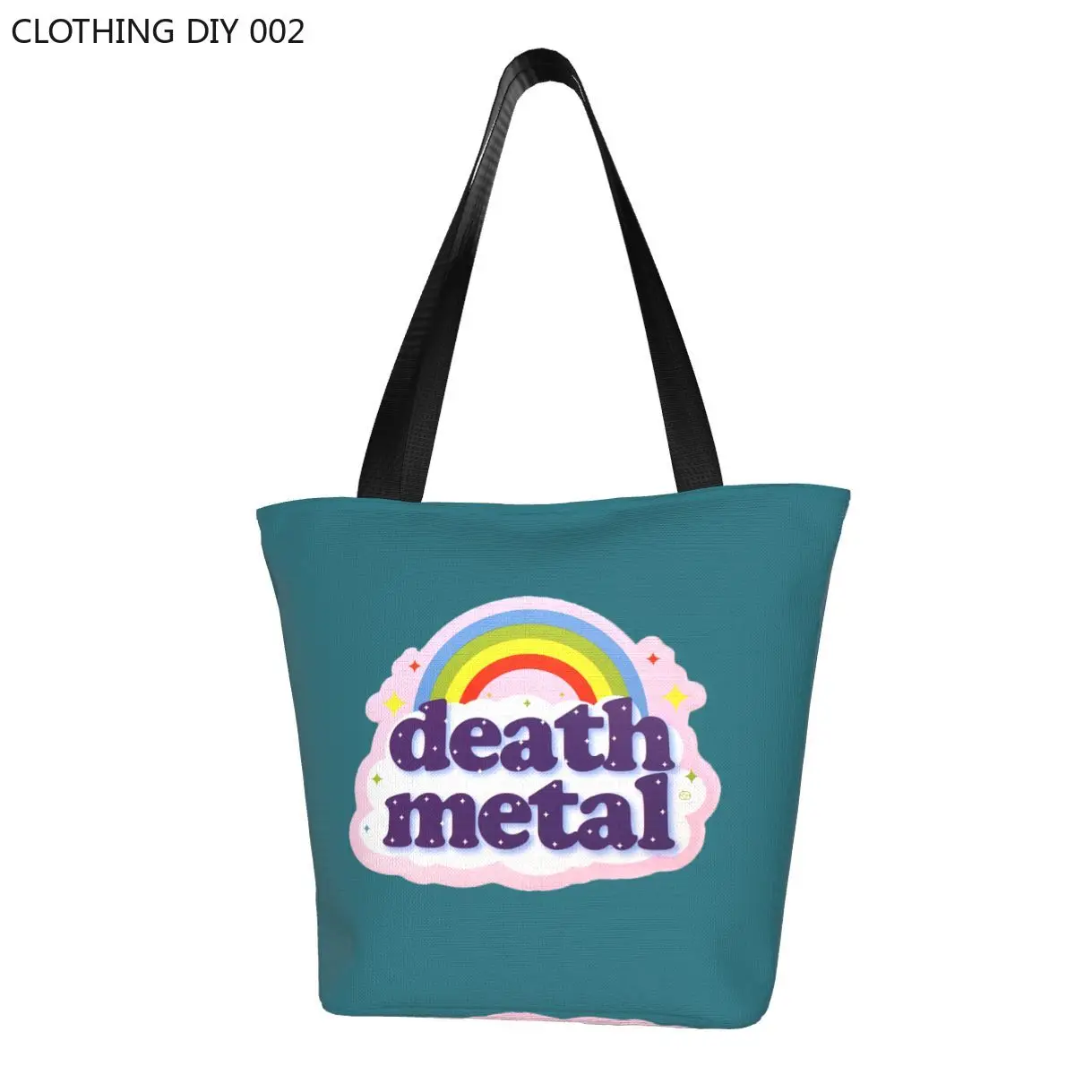 

Женская Холщовая Сумка для покупок Rock Music Death, многоразовая сумка-тоут для покупки продуктов, под заказ