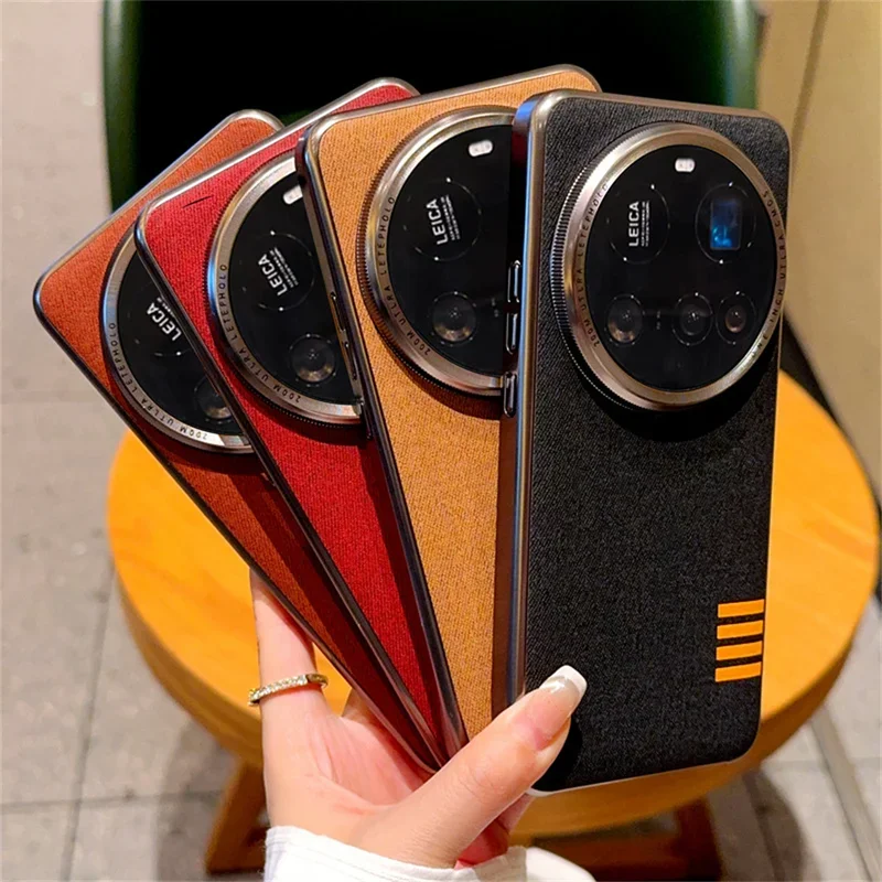 Electroplated Metal Frame Camera Lens Protection Retro Fabric Back Cover Case