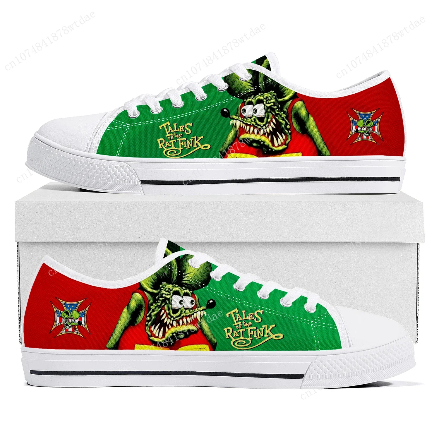 

Tales Of The Rat Fink Low Top Sneakers Womens Mens Teenager High Quality Canvas Sneaker Couple Comics Manga Custom Made Shoes