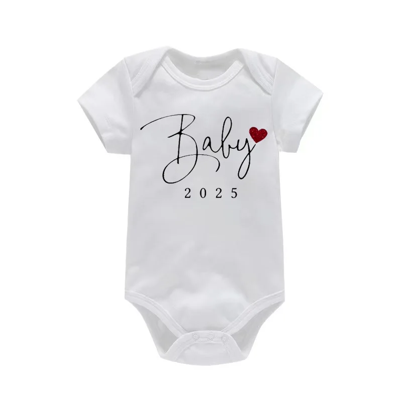 Baby Bodysuit Romper baby bodysuit cotton romper Funny Boys Girls Outfits Body Pregnancy Reveal Clothes Baby Coming Soon 2025 Announcement