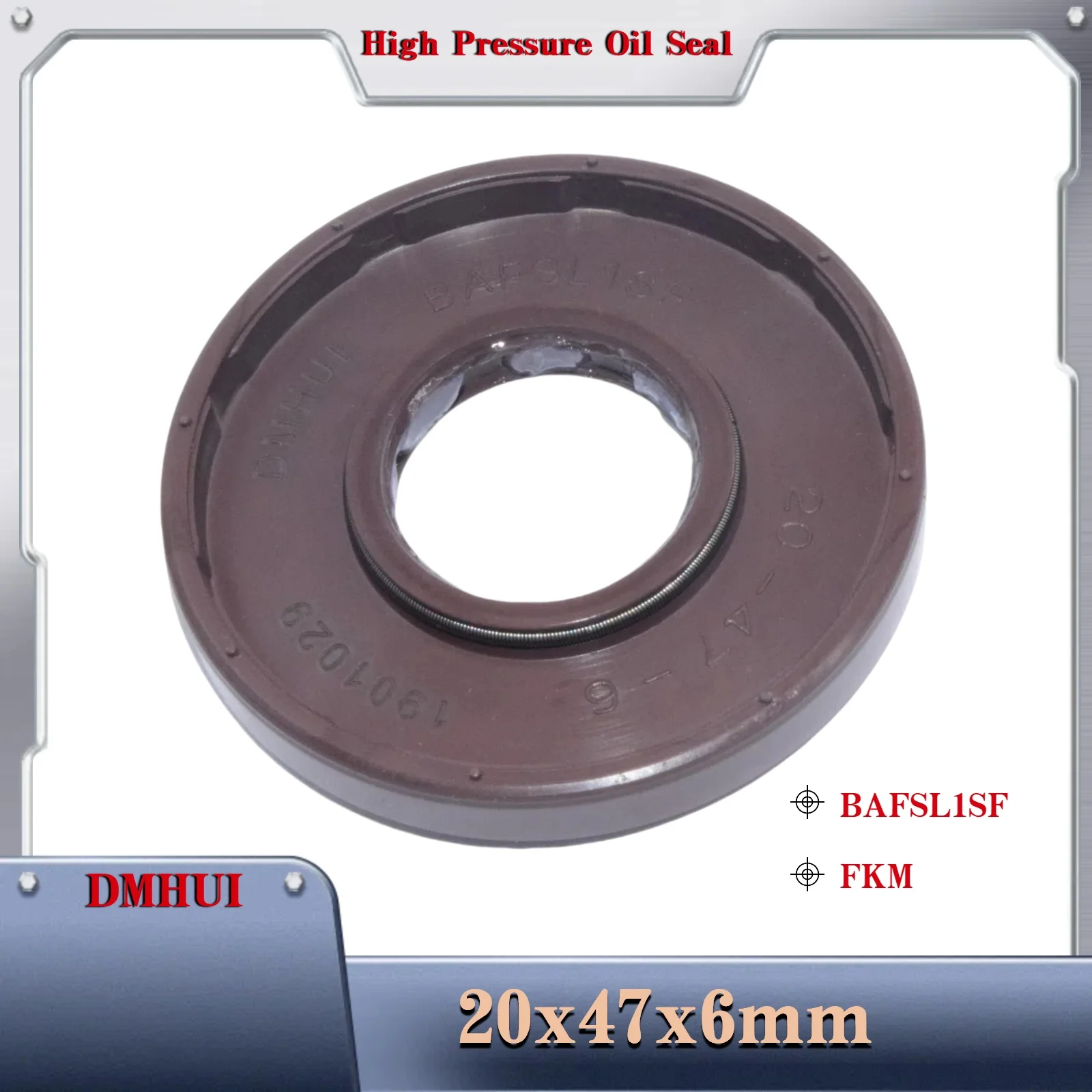 DMHUI, 고압 오일 씰 모델 20×47×6 BAFSL1SF/FKM, 유압 펌프/모터 로터리 샤프트 씰링용 20X47X6