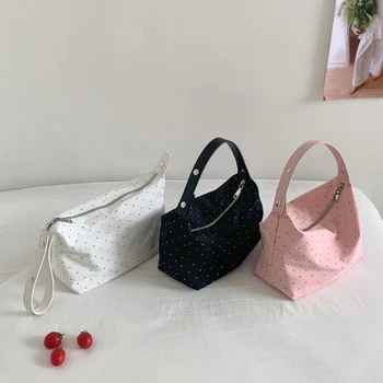 Nuova Borsa alla Moda per Donne, Borsa a Pois Casual Stile Hobo, Borsa Minimalista di Alta Gamma, Borsa a Tracolla Singola da Indossare Sotto il Braccio