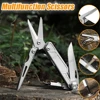 2 in 1 Multifunction Scissors EDC Utility Knife Outdoor Camping Portable Pocket Dolding Knife Stainless Steel Scissors 1