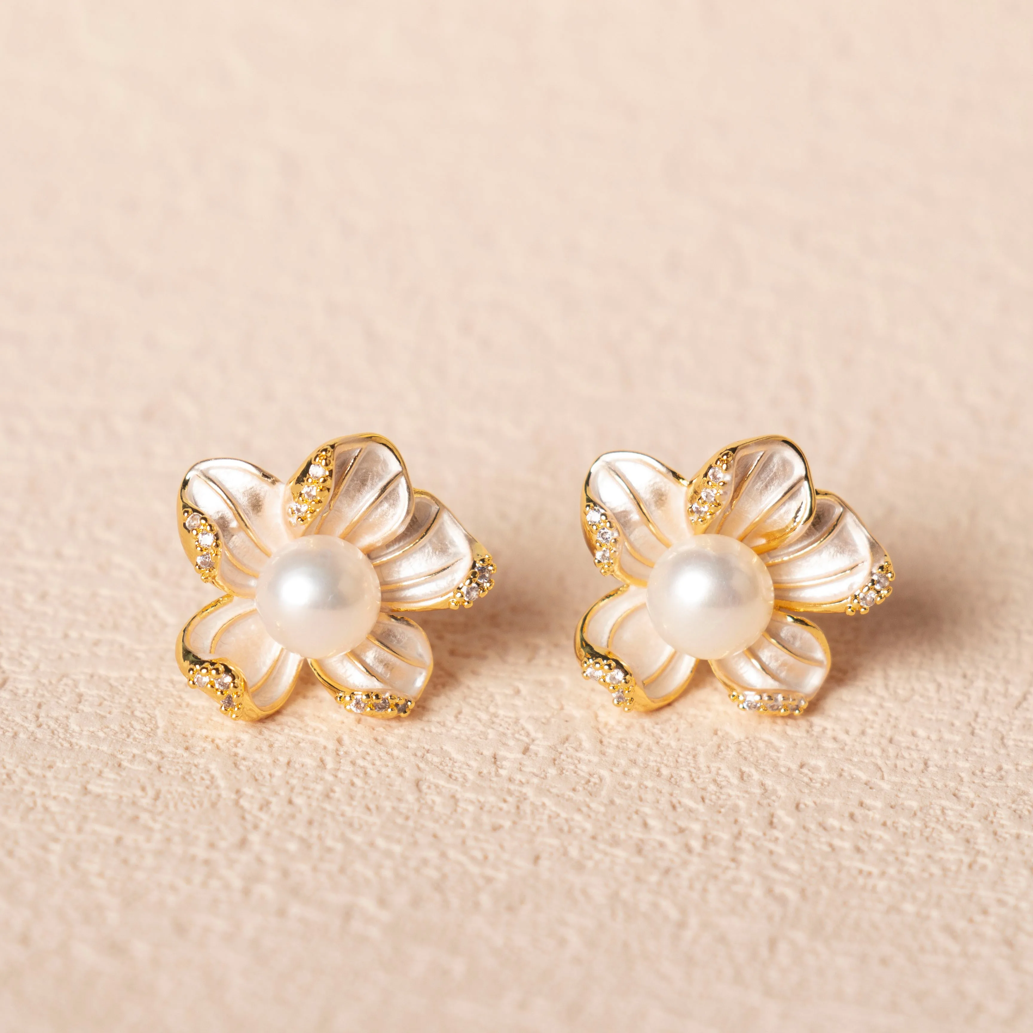 

New Arrival High Sense Frosted Flowers 100% Natural Freshwater Pearl 14K Gold Filled Female Stud Earrings Jewelry For Women Gift