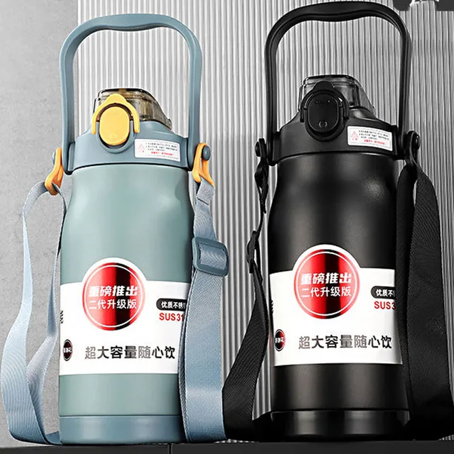 1800ML grande capacité en acier inoxydable Thermo bouteille Portable Thermos flacons sous vide Thermo bouteille d'eau gobelet Thermoses en plein air 1