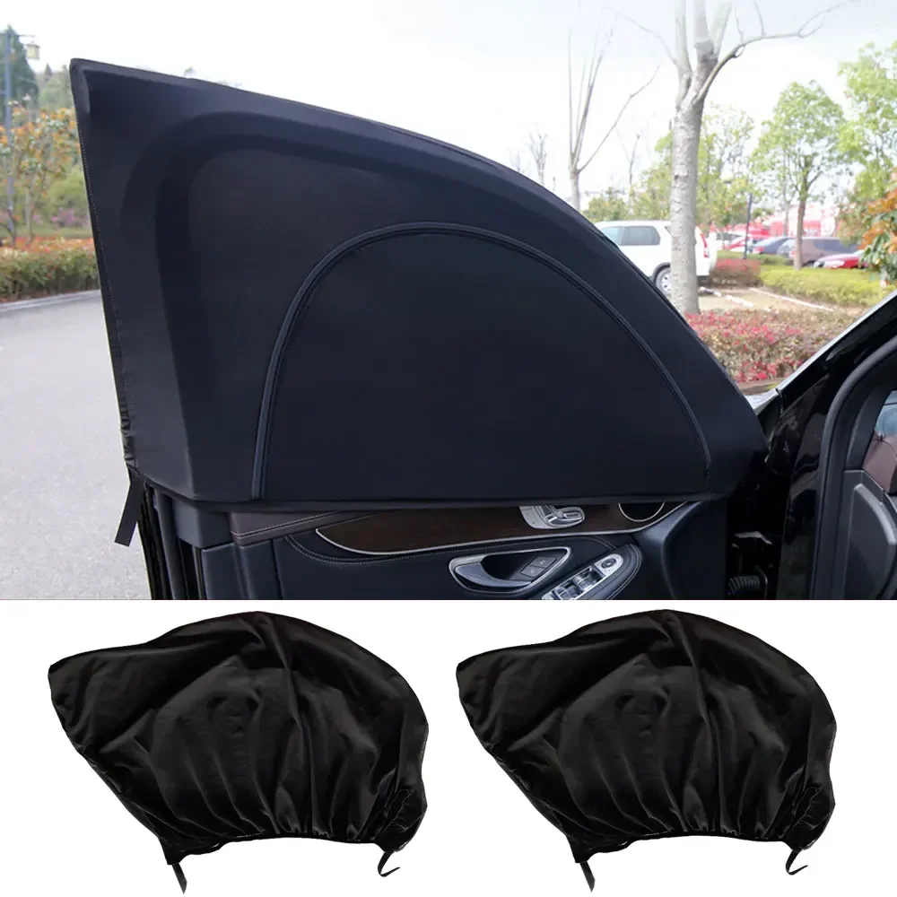 

2pcs Black Universal Car Window Shade Auto Side Window Sun Shade Car Window Screen Covers Mesh Mosquito Cover Car Accessories