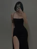 AltGoth Coquette Elegant Party Dress Women Mall Goth Vintage Aesthetic Fairycore Grunge Backless Lace-up High Waist Halter Dress 4