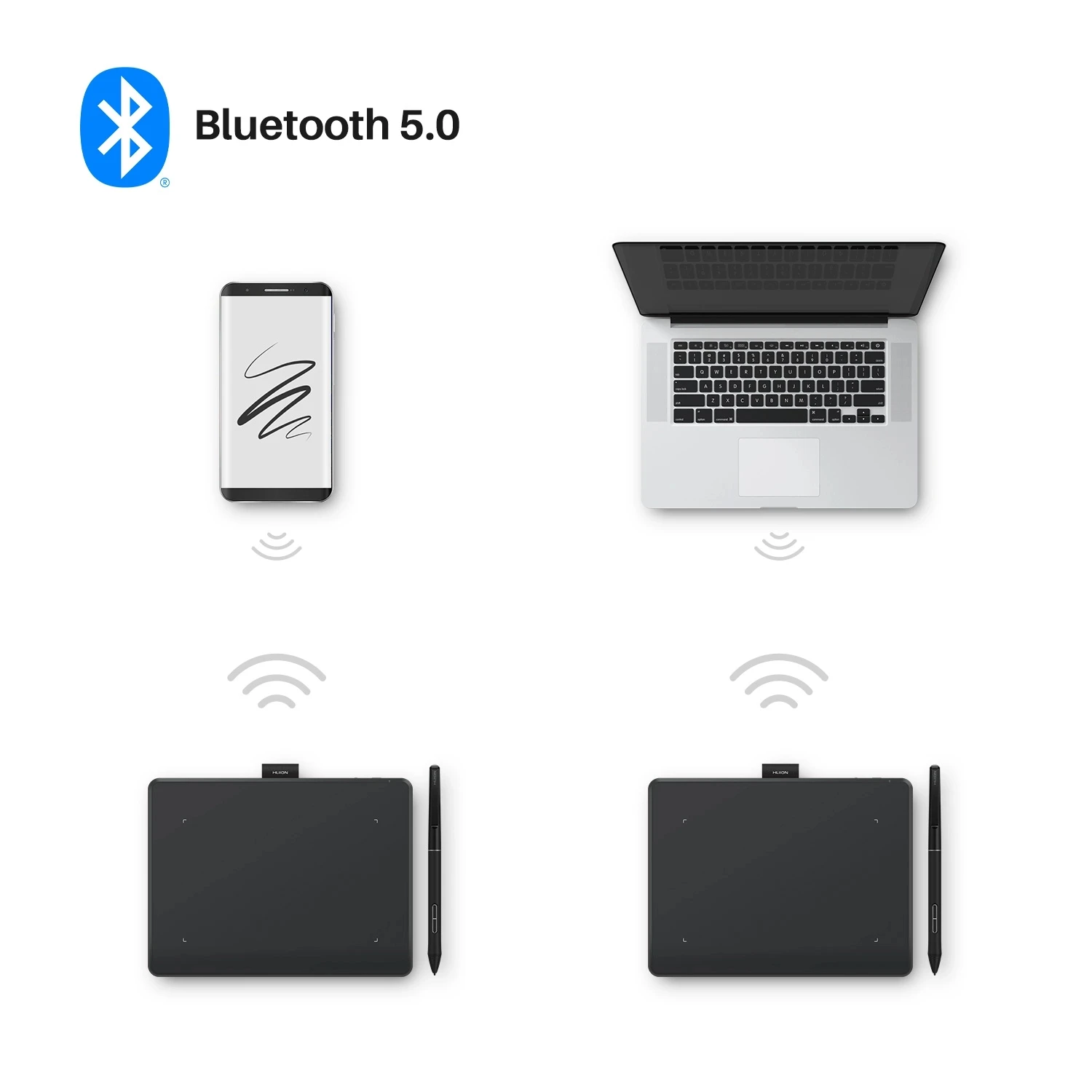 Huion Inspiroy Frego S Newest Graphics Tablet L310 Bluetooth Connectivity Wireless Drawing Tablet, 6.3x3.9 Inch Small Pen Tablet 6