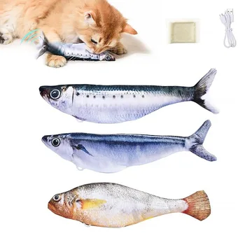 Petgravity 3PCS Electric Fish Pet Cat Toys Catnip Simulation Fish Swing Kitten Dance Fish Toy Funny Cats Playing Supplies USB Charging 1