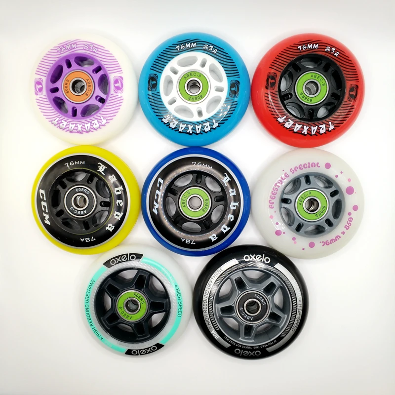 roller skating wheels 8 pcs/ lot roller skates wheel PU wheel with bearings