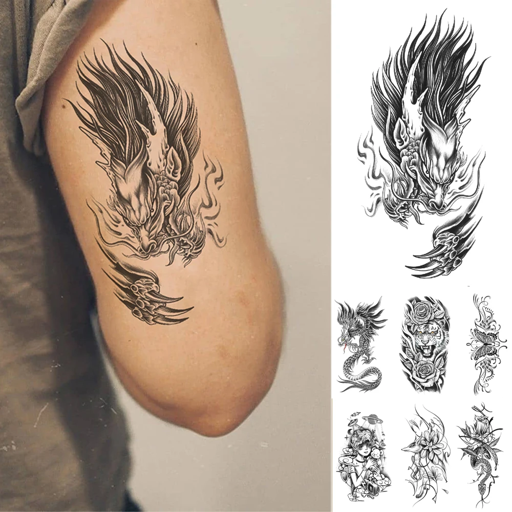 

Long Lasting Black Waterproof Temporary Tattoo Body Art Arm Sticker for Women Men and Girl