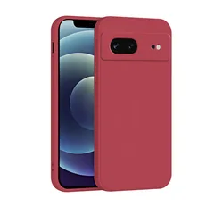 Premium Liquid Silicone Soft Gel Protective Case - Thick Shock - Absorbent Cover for Google Pixel 10 Pro XL (Dark Red)