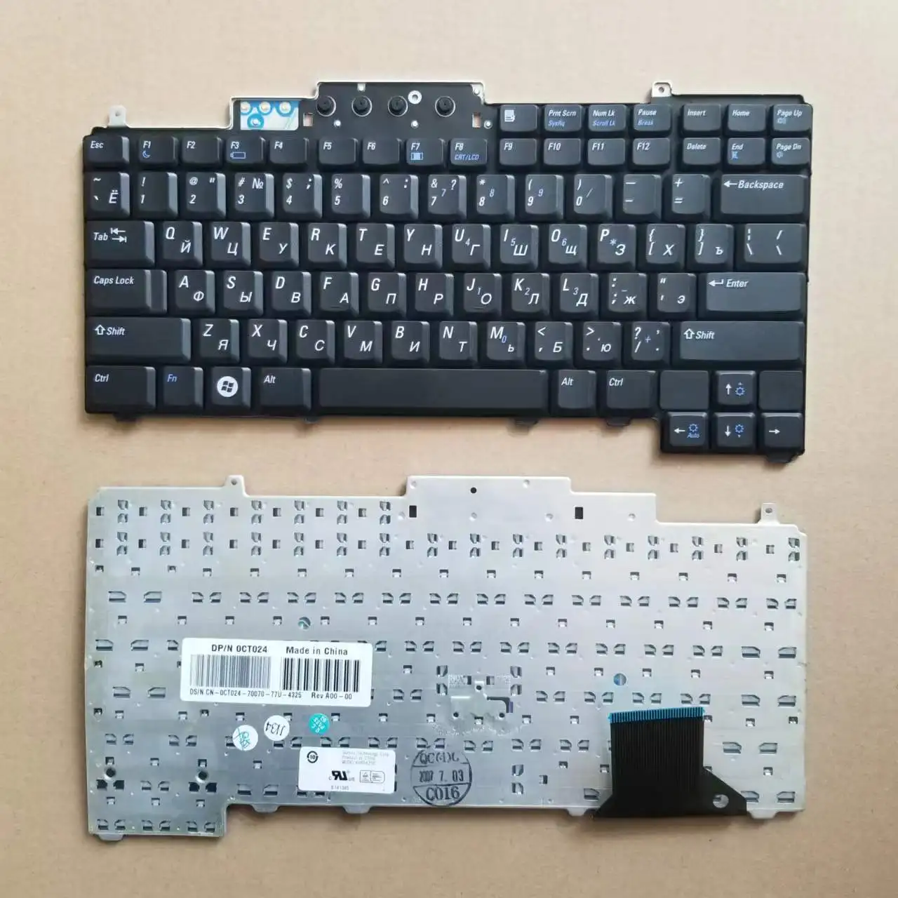 Nuova Tastiera Russa Ru Per Dell Latitude D620 D630 D631 D820 D830 Nero Senza Pulsante