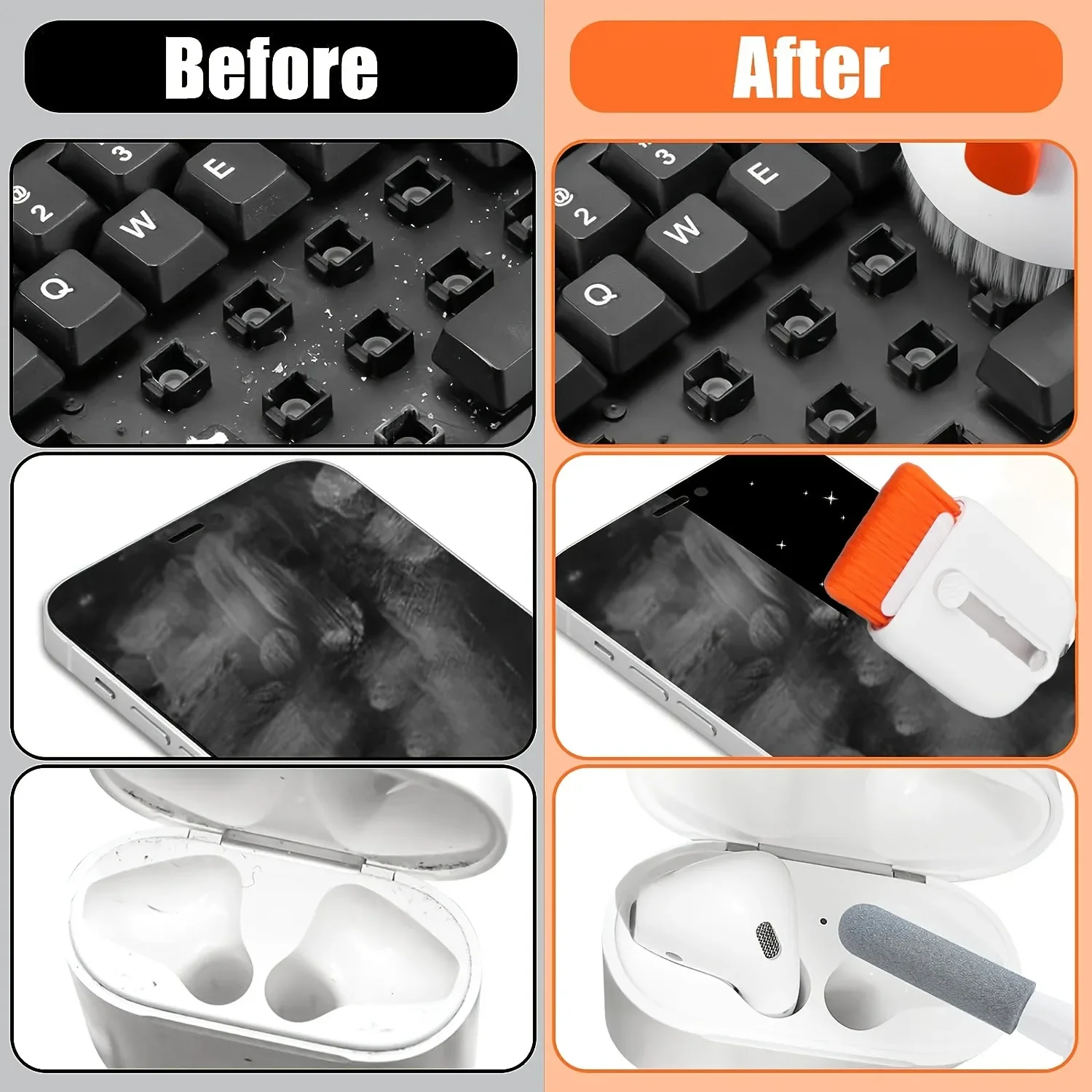 Multifunctional Tech Cleaning Kit with Precision Brushes and Wipes