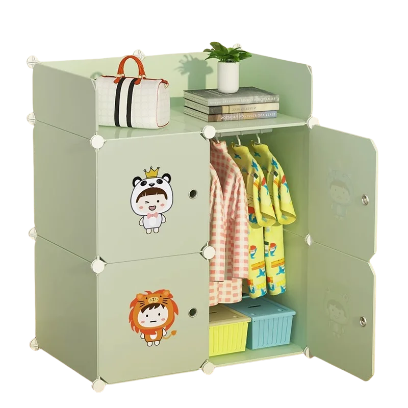 Dresses Baby Wardrobe Children's Wardrobe Wardrobes Plastic Cabinet Kids Organizer Cheap Closet Four Door Children's Furniture