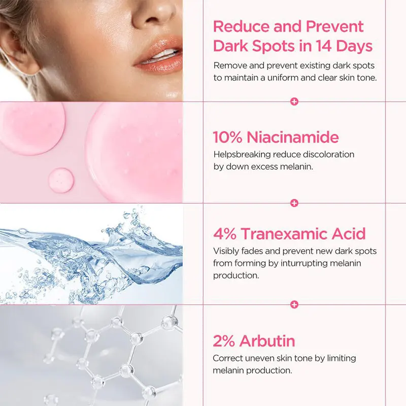 Auna 10% Niacinamide Facial Serum Black Spot Correcting Face Serum Peach Houttuynia Cordata Korean Facial Skincare Products 30ml