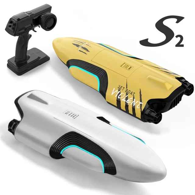 High-Speed S2 Twin Turbo RC Speedboat 35km/H Remote-Controlled Water Racing Boat with Capsizing Reset Feature Toy Model 3