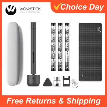 Wowstick 전기 스크루 드라이버, 무선 리튬 이온 충전, LED 조명 전동 공구, 정밀 스크루 드라이버 키트, 1F + Pro 64 in 1