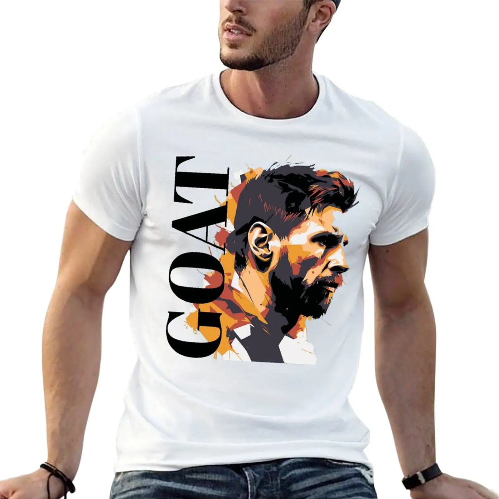 Fresh Celebration Gost And Andrre E Messi E Argentina No.10 Capra Caricatura 29 T-Shirt Movimento Tees Classic Humor Graphi