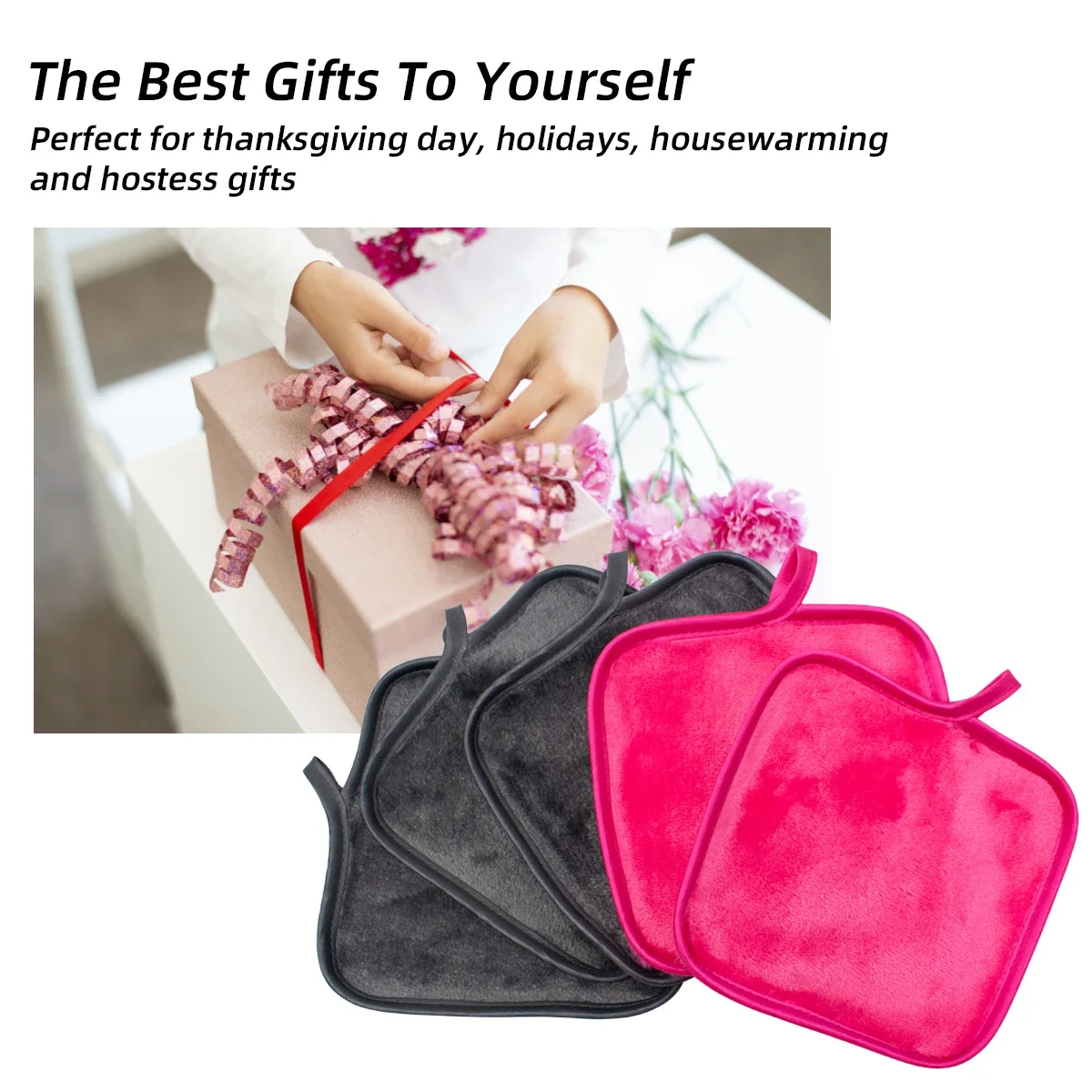 12Pcs Makeup Remover Pads Reusable Facial Pads Makeup Eraser Microfiber Facial Towel Face Cleaner Cleaning Wipes Skincare Beauty