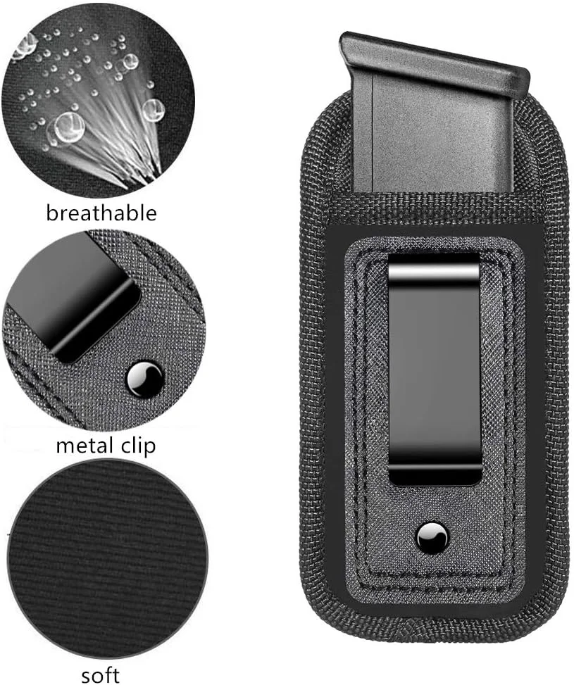 Magazine Pouch Hunting Magazine Pouch Holster Pistol 9mm Concealed Carry Mag Case with Clip Glock 19 21 Beretta 92 Handgun Mag Pouch Nylon