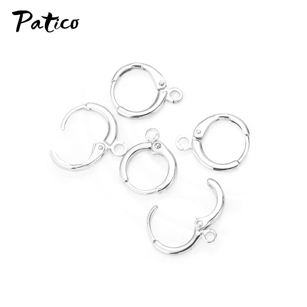 Bulk Jewelry Findings 100PCS Genuine Real Pure Fine 925 Sterling Silver Round Lever Back Ear For Earrings Design 925 Stamped