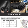 Fingerless Driving PU Leather Gloves Outdoor Sport Faux Half Finger with Anti-slip Layer Glove for Men Women 5