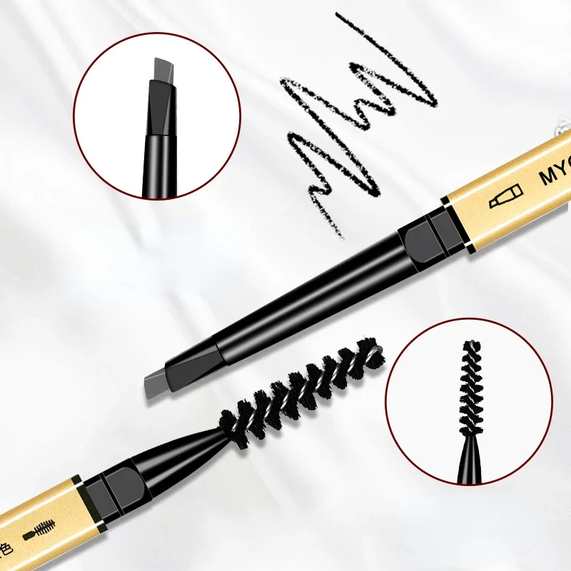 Small Gold Stick Eyebrow Pencil Double-headed Eyebrow Pencil Extremely Thin Three-dimensional and Lasting Non-smudged Triangular